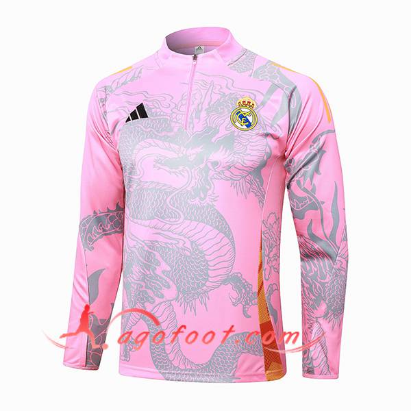 Sweatshirt Training Real Madrid Rose/Gris 2024/2025 -02