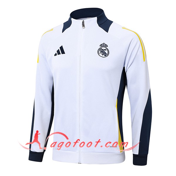Veste Foot Real Madrid Blanc/Bleu/Jaune 2024/2025