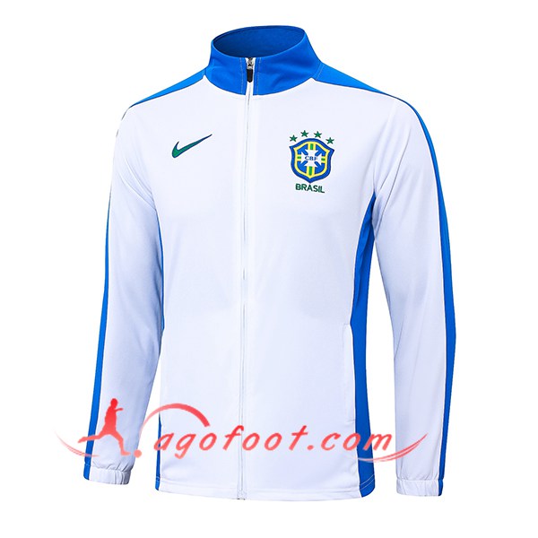 Veste Foot Brésil Blanc/Bleu 2024/2025
