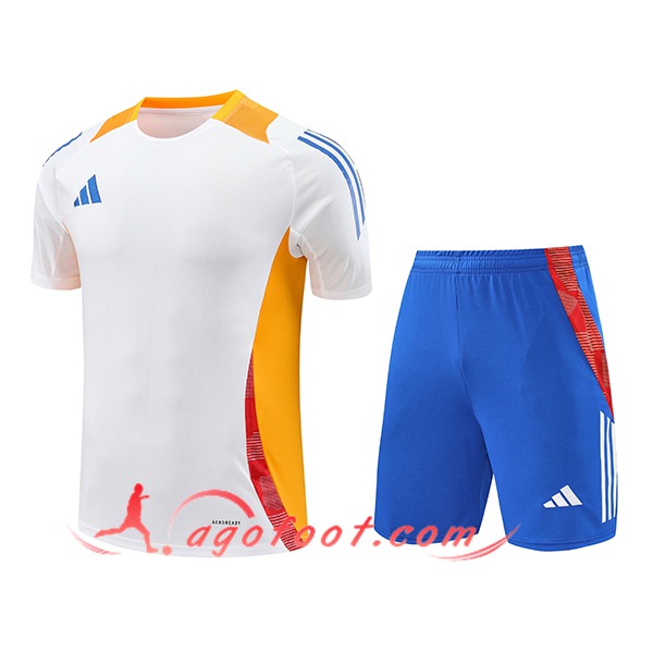 Ensemble Training T-Shirts Adidas Blanc/Orange 2024/2025