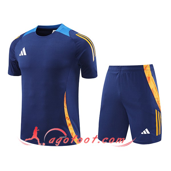 Ensemble Training T-Shirts Adidas Bleu/Orange 2024/2025