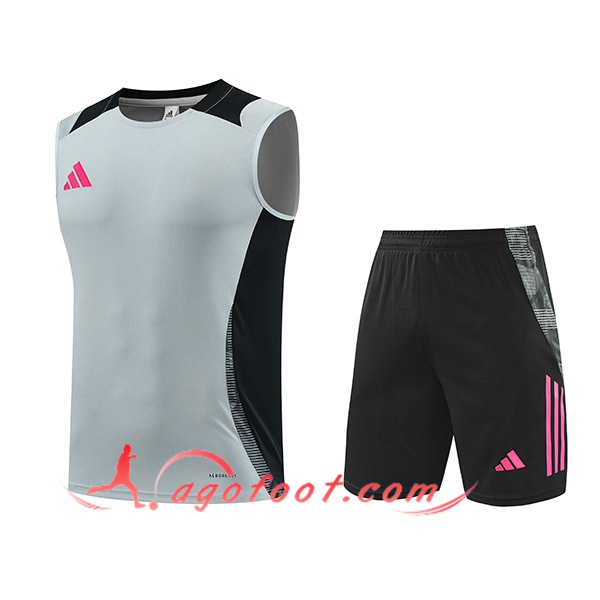 Ensemble Training Debardeur Adidas Gris/Noir/Rose 2024/2025