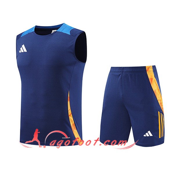 Ensemble Training Debardeur Adidas Bleu/Orange 2024/2025