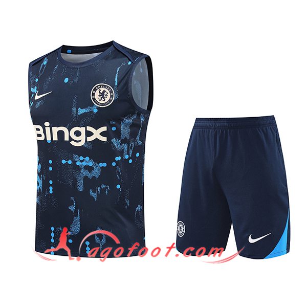 Ensemble Training Debardeur FC Chelsea Bleu Foncé 2024/2025
