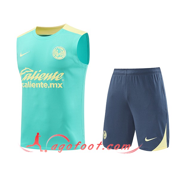 Ensemble Training Debardeur Club America Vert/Jaune 2024/2025