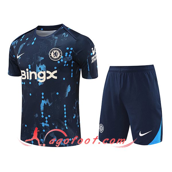 Ensemble Training T-Shirts FC Chelsea Bleu Foncé 2024/2025