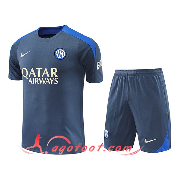 Ensemble Training T-Shirts Inter Milan Gris/Bleu 2024/2025