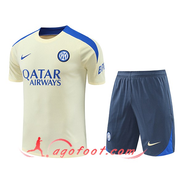 Ensemble Training T-Shirts Inter Milan Jaune/Bleu 2024/2025