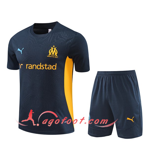 Ensemble Training T-Shirts Marseille Bleu Royal 2024/2025