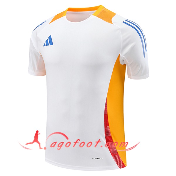 Training T-Shirts Adidas Blanc/Orange 2024/2025