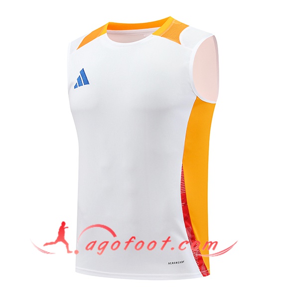 Training Debardeur Adidas Blanc/Orange 2024/2025