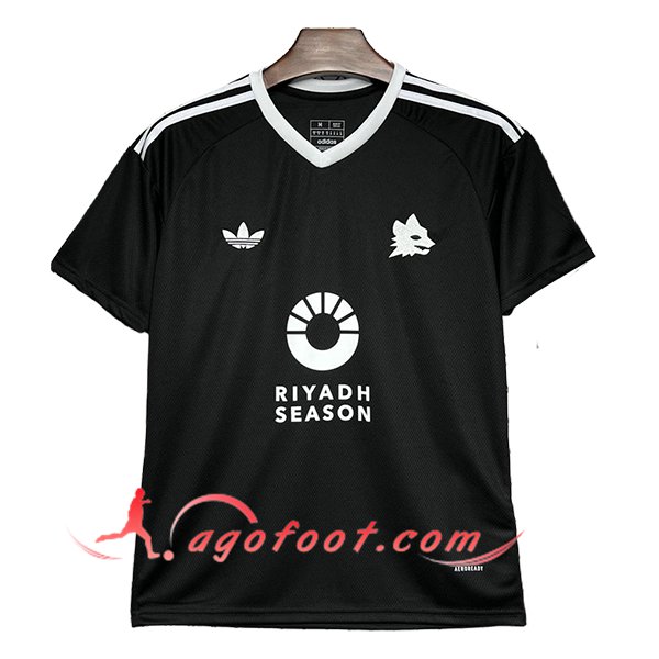 Training T-Shirts As Roma Noir/Blanc 2024/2025