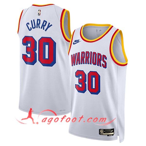 Maillot Golden State Warriors (CURRY #30) 2024/25 Blanc/Rouge/Jaune -02
