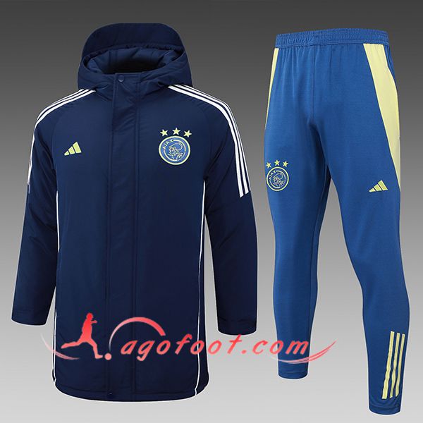 Ensemble Doudoune A Capuche Ajax Bleu Royal 2024/2025