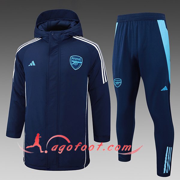 Ensemble Doudoune A Capuche Arsenal Bleu Royal 2024/2025