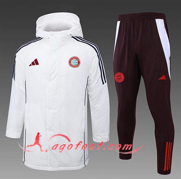 Ensemble Doudoune A Capuche Bayern Munich Blanc/Noir/Rouge 2024/2025
