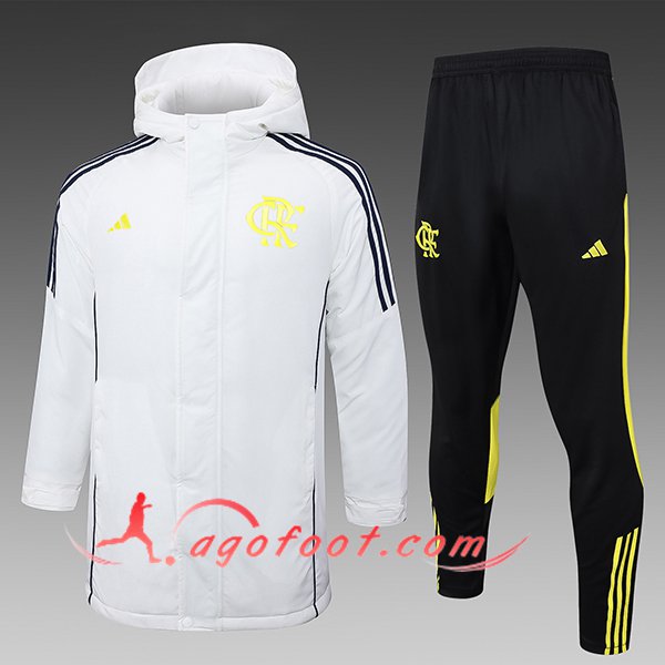 Ensemble Doudoune A Capuche Flamengo Blanc/Noir/Jaune 2024/2025