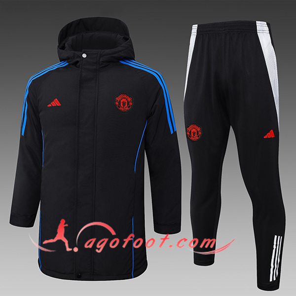 Ensemble Doudoune A Capuche Manchester United Bleu/Blanc/Blanc 2024/2025
