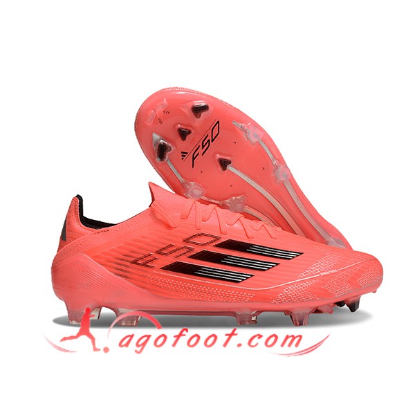 Adidas Chaussures de Foot F50 ELITE FG Orange/Noir -02
