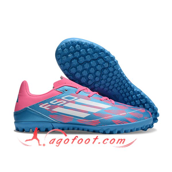 Adidas Chaussures de Foot F50 CLUB TF Bleu/Rose/Blanc