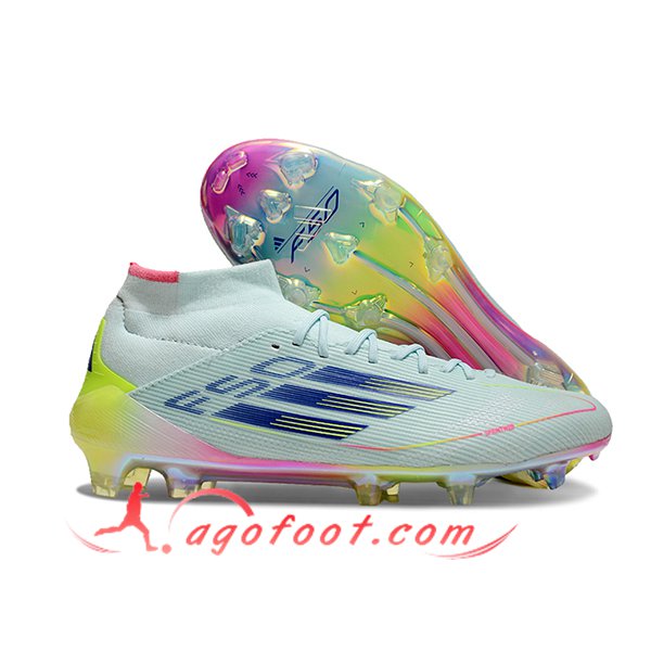 Adidas Chaussures de Foot F50 ELITE MID FG W Bleu/Pourpre/Jaune