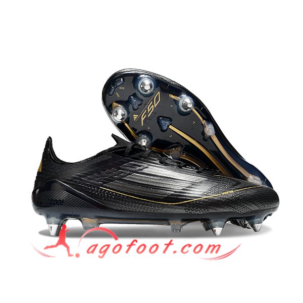 Adidas Chaussures de Foot F50 ELITE SG Noir/Jaune