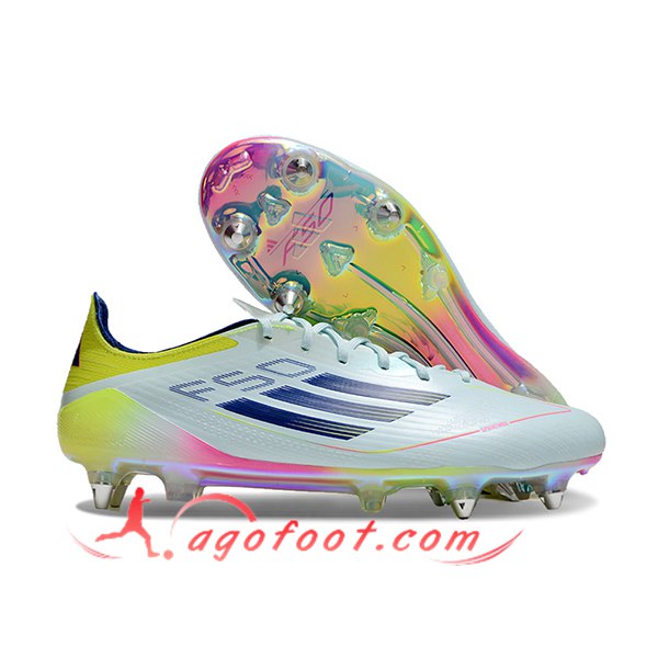 Adidas Chaussures de Foot F50 ELITE SG Bleu/Pourpre/Jaune