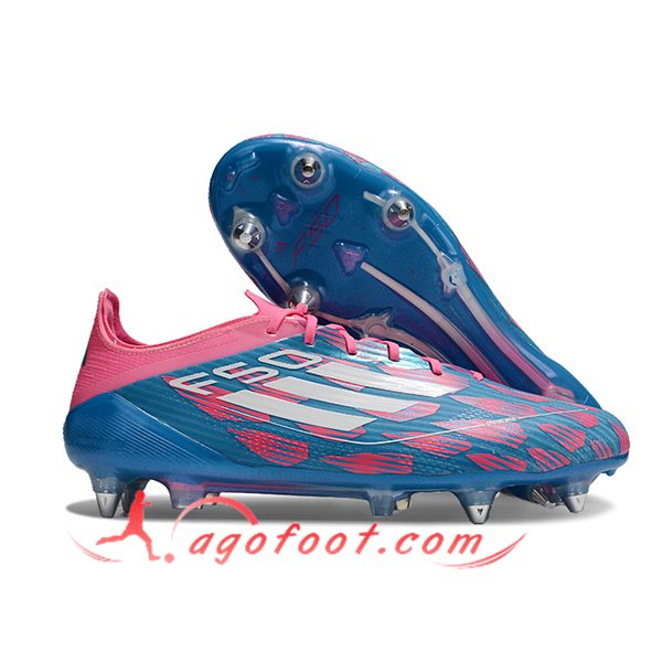 Adidas Chaussures de Foot F50 ELITE SG Bleu/Rose/Blanc