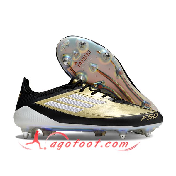 Adidas Chaussures de Foot F50 ELITE SG Noir/Jaune/Blanc