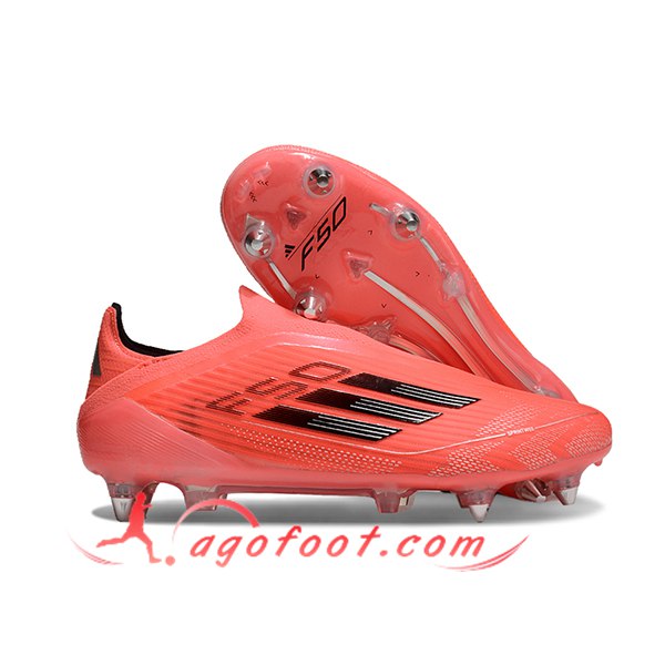 Adidas Chaussures de Foot F50 Elite Laceless SG Orange/Noir