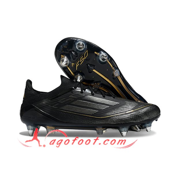 Adidas Chaussures de Foot F50 Elite SG Noir/Jaune