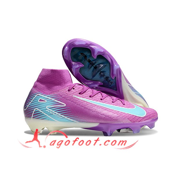 Nike Chaussures de Foot Air Zoom Mercurial Superfly IIX Elite FG Pourpre/Bleu