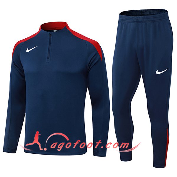 Ensemble Survetement de Foot Nike Bleu/Rouge 2024/2025