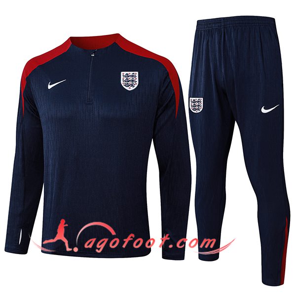 Ensemble Survetement de Foot Angleterre Bleu/Rouge 2024/2025 -02