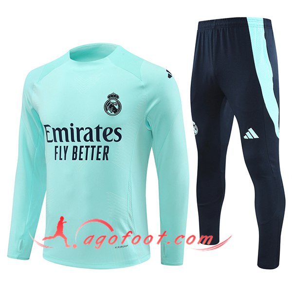 Ensemble Survetement de Foot Real Madrid Bleu/Noir 2024/2025