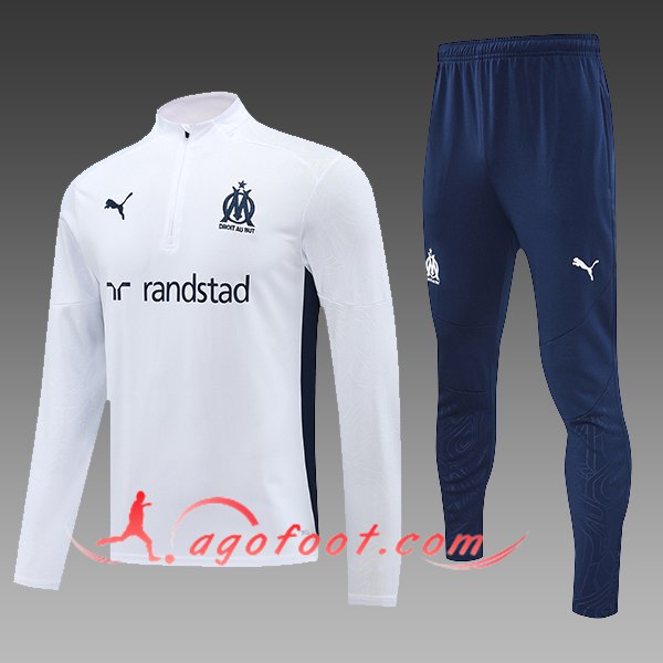 Ensemble Survetement de Foot Marseille Enfant Blanc/Vert 2024/2025 -02