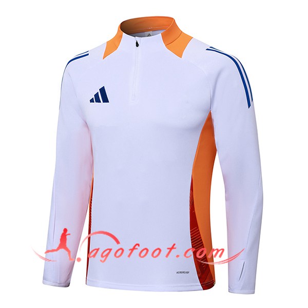 Sweatshirt Training Adidas Blanc/Orange/Bleu 2024/2025