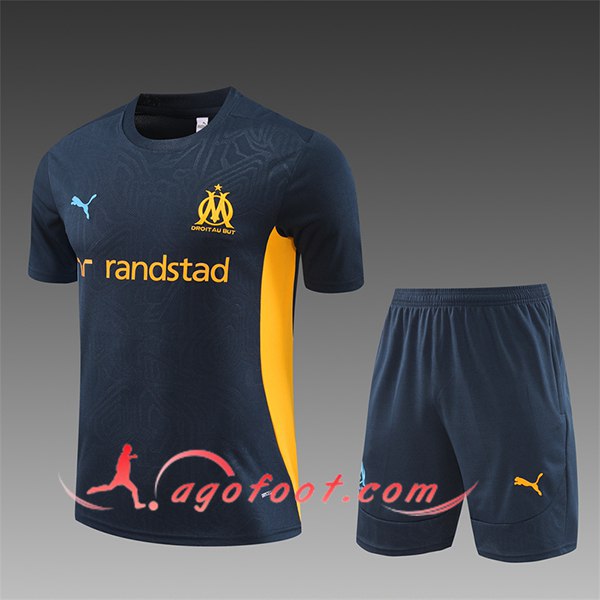 Ensemble Training T-Shirts Marseille Enfant Bleu Royal 2024/2025