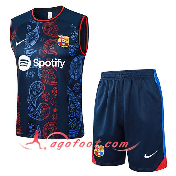 Ensemble Training Debardeur FC Barcelone Bleu/Rouge 2024/2025