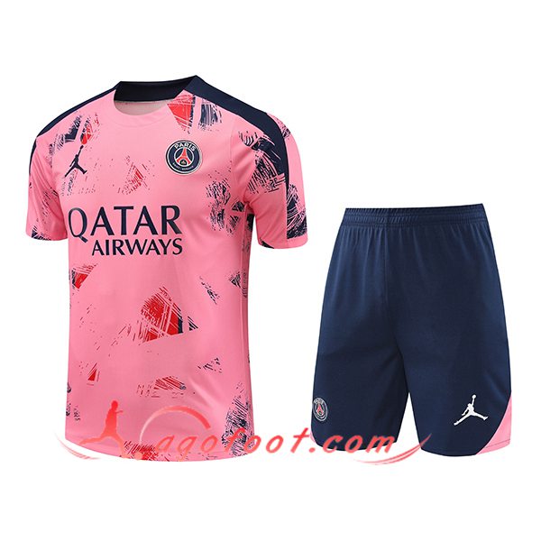 Ensemble Training T-Shirts PSG Rose/Bleu 2024/2025