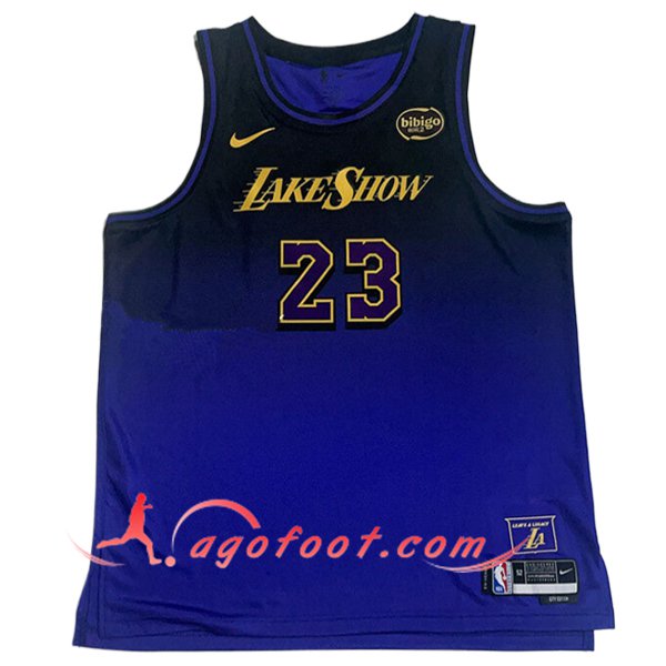 Maillot Los Angeles Lakers (JAMES #23) 2024/25 Noir/Pourpre/Jaune