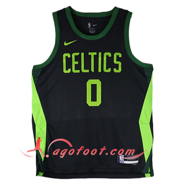Maillot Boston Celtics (TATUM #0) 2024/25 Noir/Vert -03