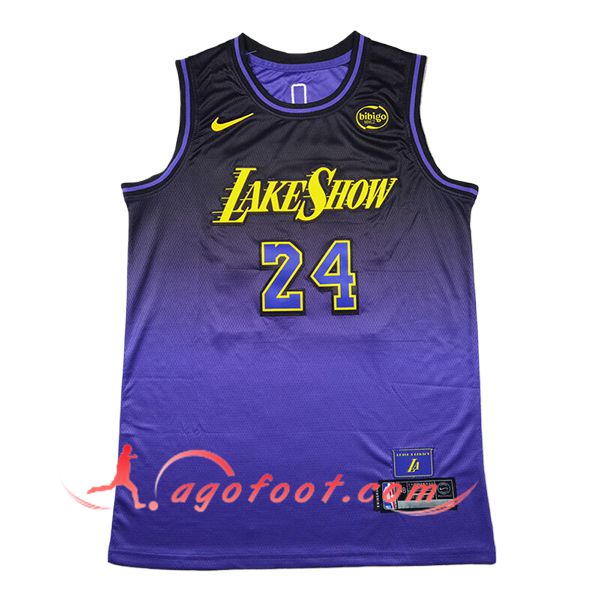 Maillot Los Angeles Lakers (BRYANT #24) 2024/25 Noir/Pourpre/Jaune