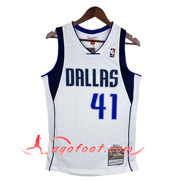 Maillot Dallas Mavericks (NOWITZKI #41) 2024/25 Blanc/Bleu/Noir
