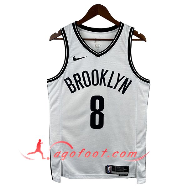 Maillot Brooklyn Nets (CUI #8) 2024/25 Blanc/Noir