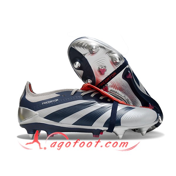 Adidas Chaussures de Foot Predator Elite Tongue SG Gris/Noir