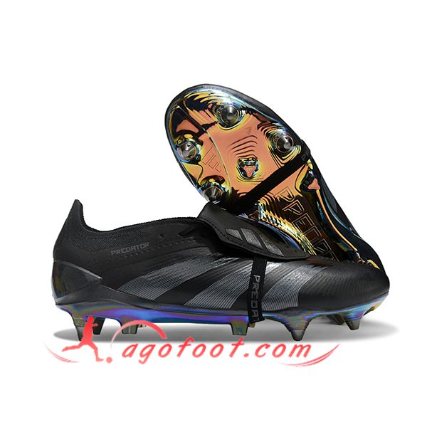 Adidas Chaussures de Foot Predator Elite Tongue SG Noir/Gris -02