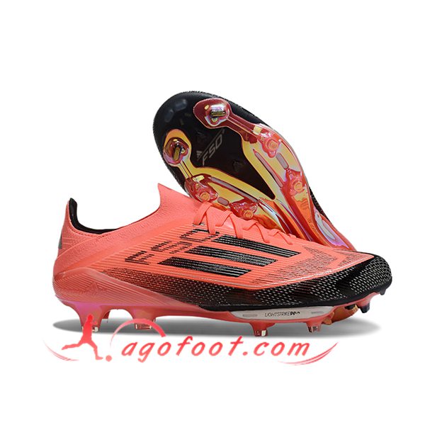 Adidas Chaussures de Foot F50+.1 FG Orange/Noir -02