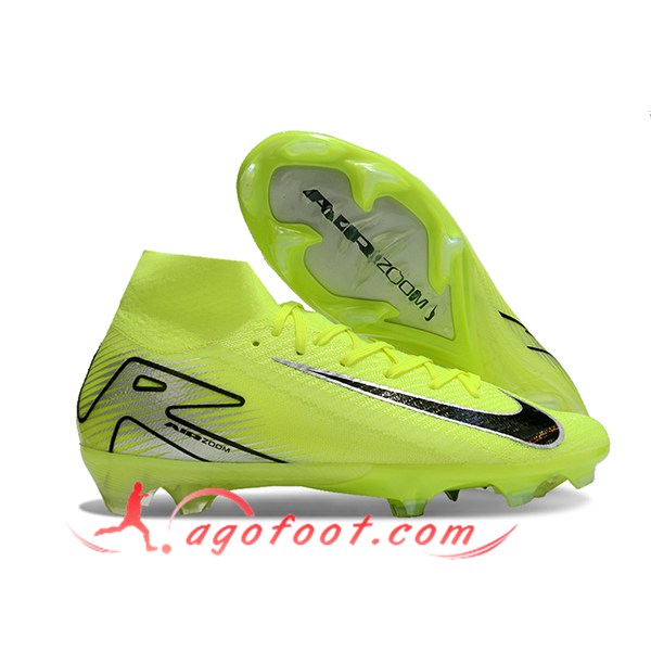 Nike Chaussures de Foot Air Zoom Mercurial Superfly IIX Elite FG Jaune/Noir