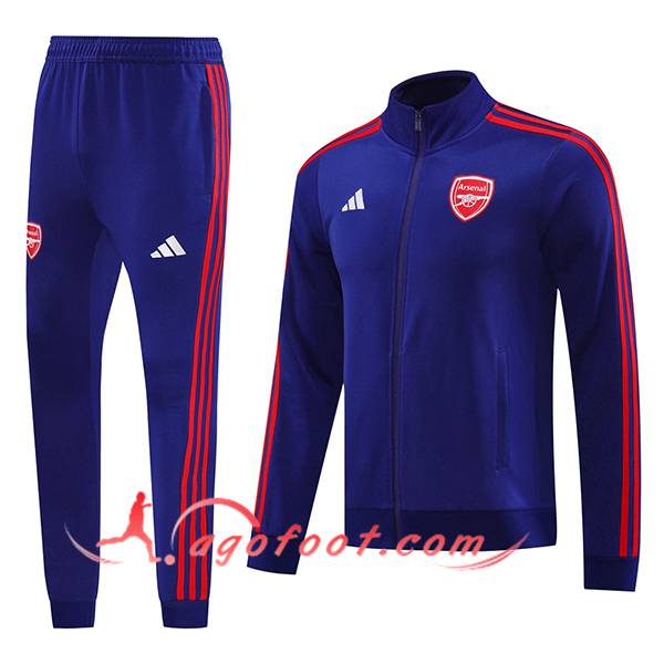 Ensemble Survetement de Foot Veste Foot Arsenal Bleu/Rouge 2024/2025